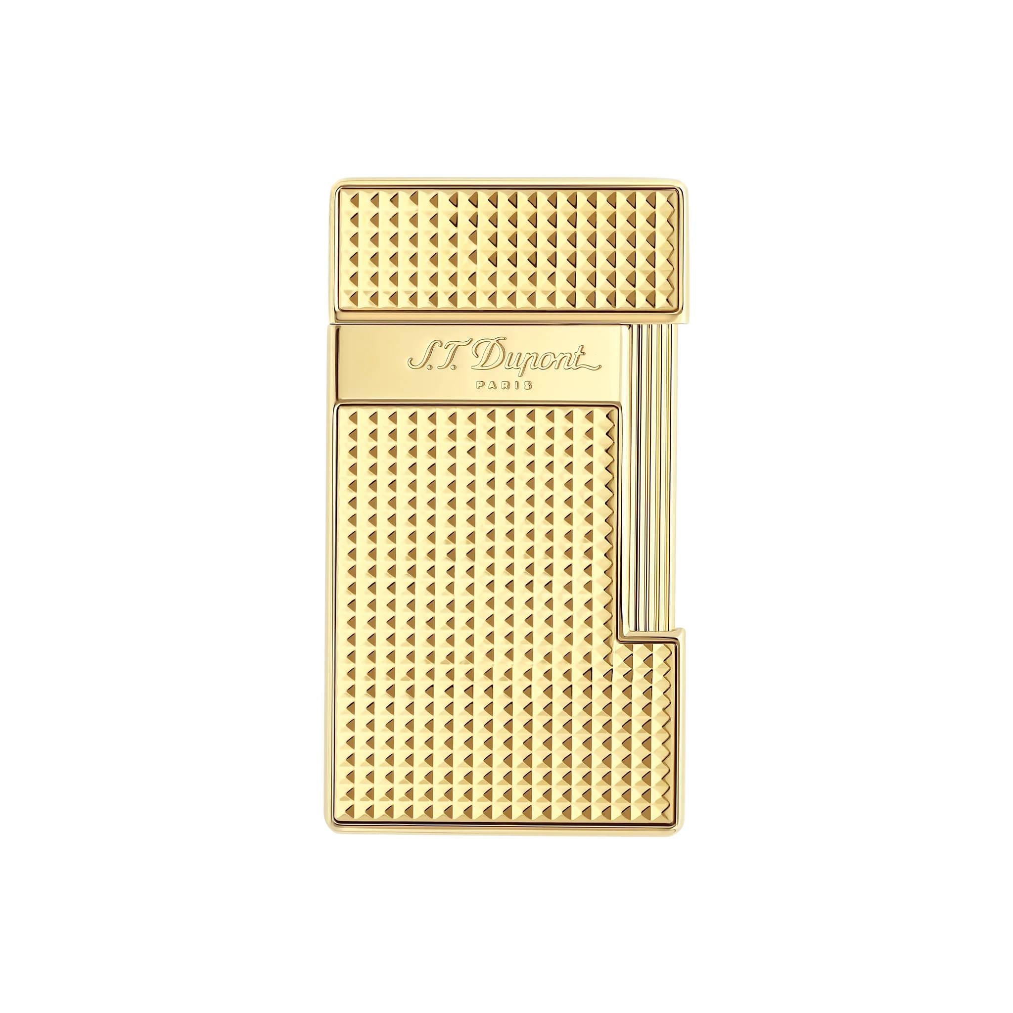 Accendino Unisex Dupont Slimmy Acciaio Dorato Testa Di Diamante 028009